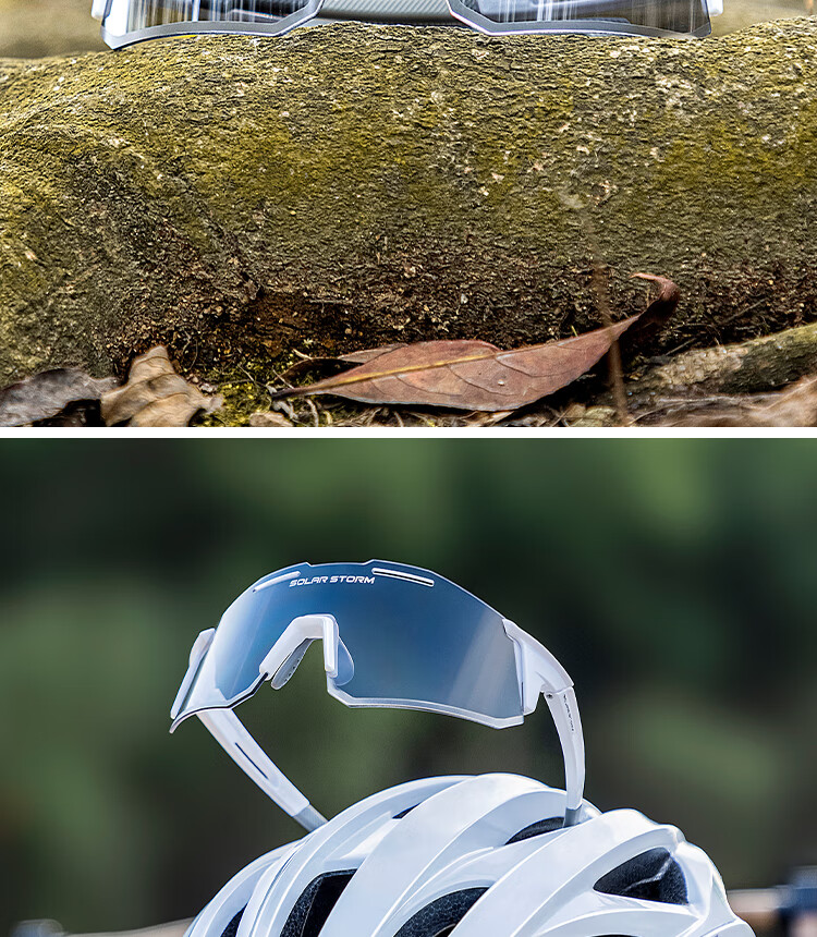 SolarStorm Cycling Glasses Photochromic Sunglasses, Outdoor Unisex Running Windproof Glasses, Day And Night Dual-Use Protective Eyewear, Dustproof Glasses, White 18