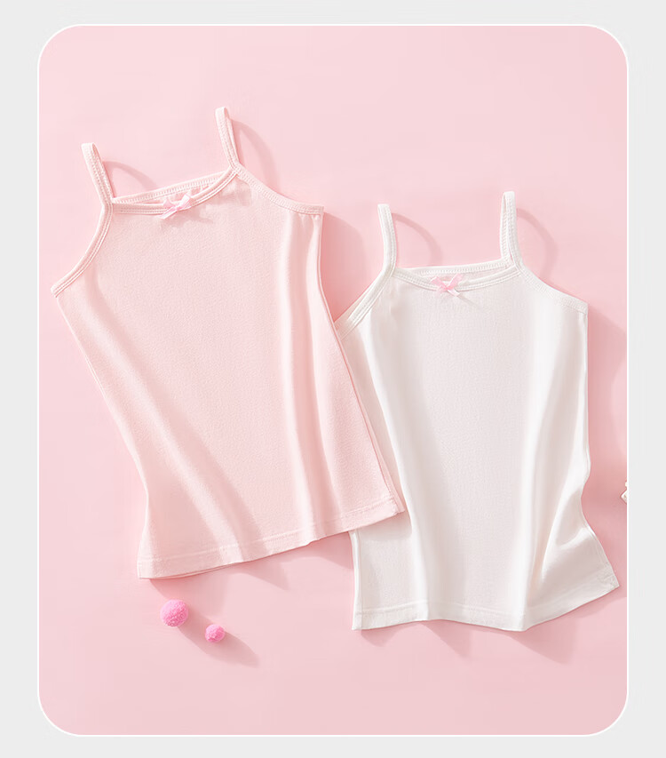 LangSha Children's Tank Top, Girls' Camisole, Thin Spring And Summer Style, Baby Girl Vest, Pink, Size 140 8