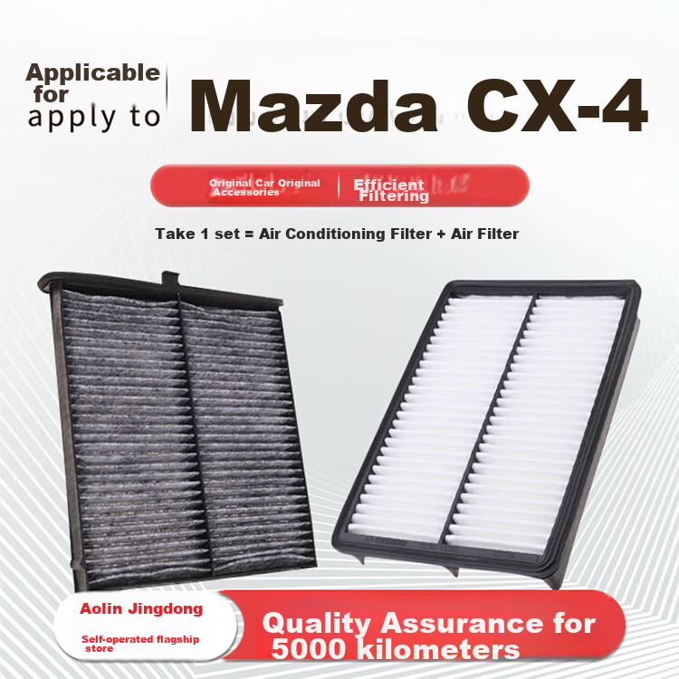 Aolin Air Filter Set Including Air Conditioning Filter And Air Filter Cleaner for 2016-2023 Mazda CX-4 (2.0L/2.5L) 1