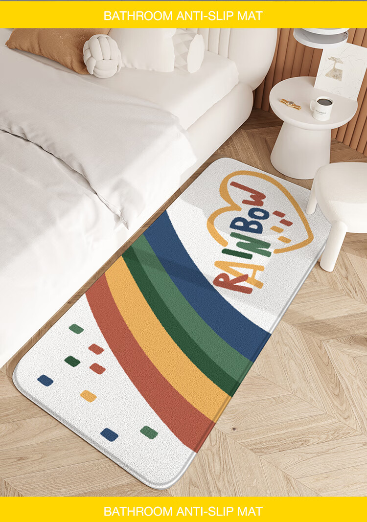 Dajiang Bedroom Bedside Rug, Master Bedroom High-End Feel End-Of Rug, Long Strip Bed Carpet, 80x160cm 4
