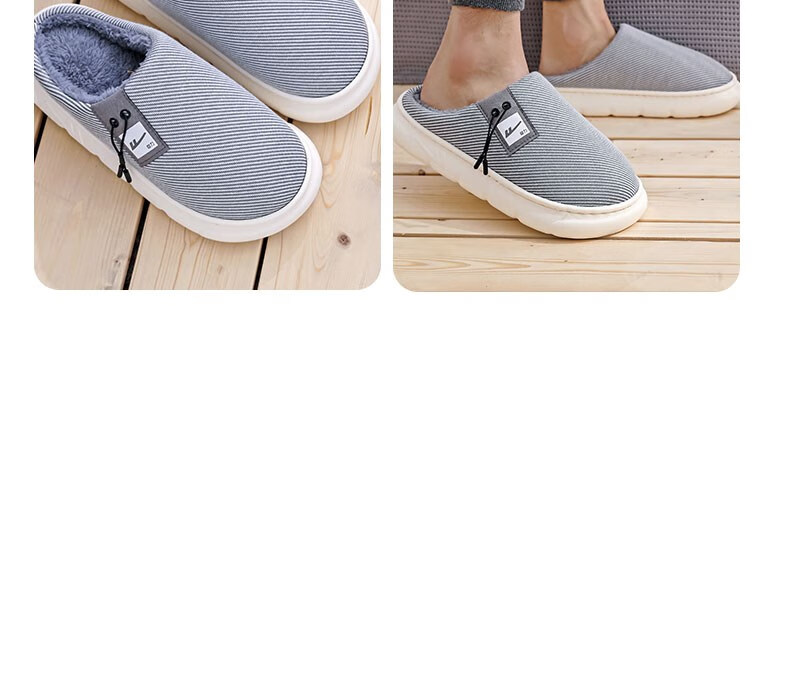 Huili Simple Thick-Soled Fleece-Lined Cotton Slippers for Indoor And Outdoor Wear, Warm Couple's Cotton Slides HL0650 Red Size 40-41 30
