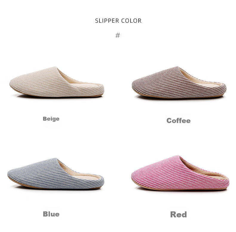 GUOLUOFEI Japanese-Style Home Indoor Spring And Autumn Slippers for Men And Women, Non-Slip Floor, Quiet Breathable Floor Slippers, Beige 36-37 2