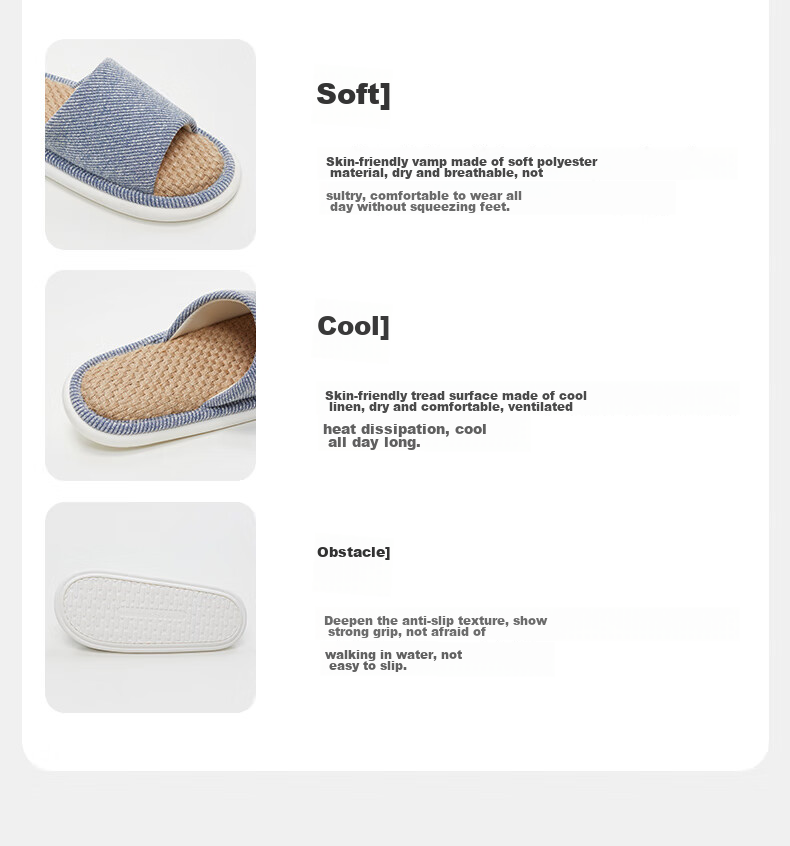 UTUNE Linen Slippers for Women, Breathable And Sweat-Absorbing, Odor-Resistant, All-Season Indoor Non-Slip Silent Slippers for Men, Pink, Size 40-41 6