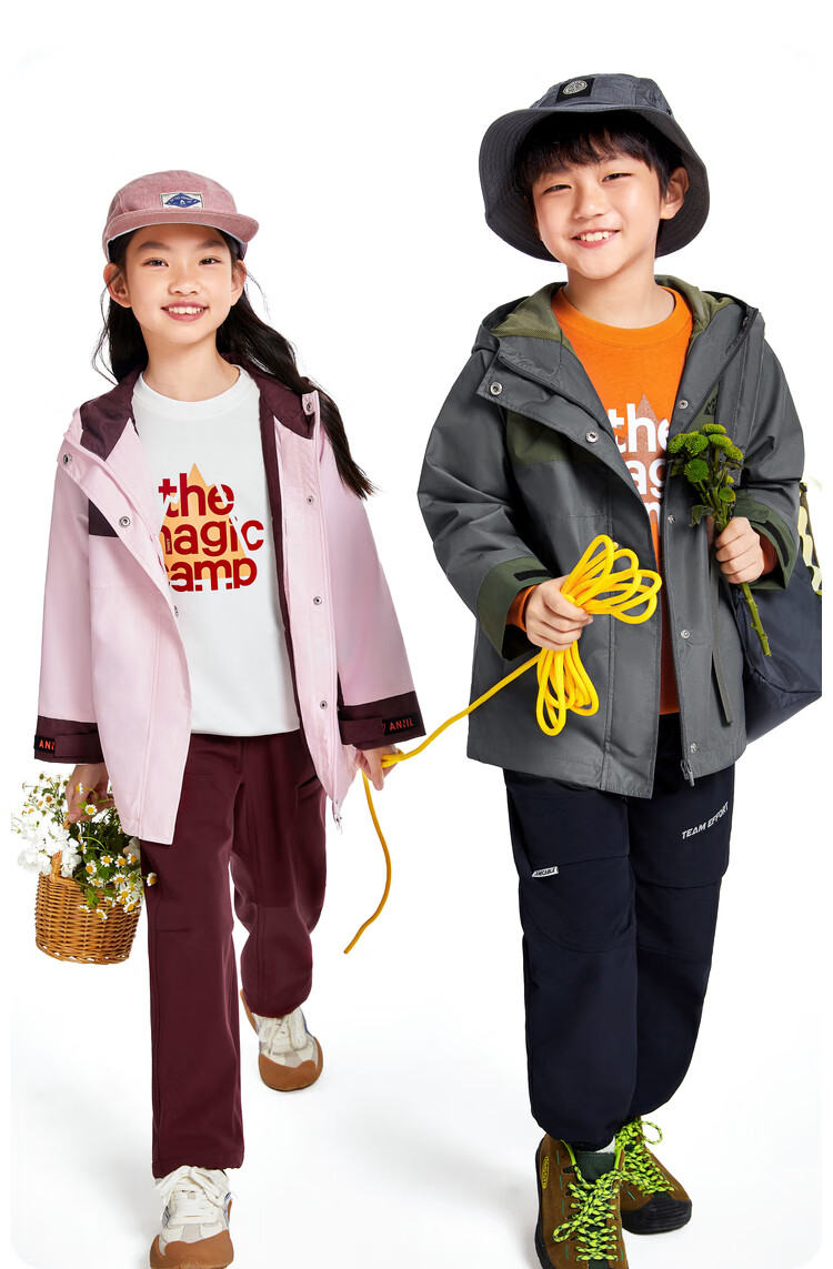 Annil Children's Clothing, Boys And Girls Windbreaker Jacket, 2024 Autumn New Style, Energetic Pink, Size 140 10
