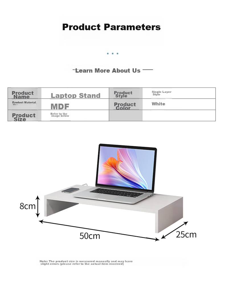 Jingjiayi Computer Stand, Laptop Monitor Riser Stand, Height-Increasing Base, Desktop Organizer, Office Storage Rack 10