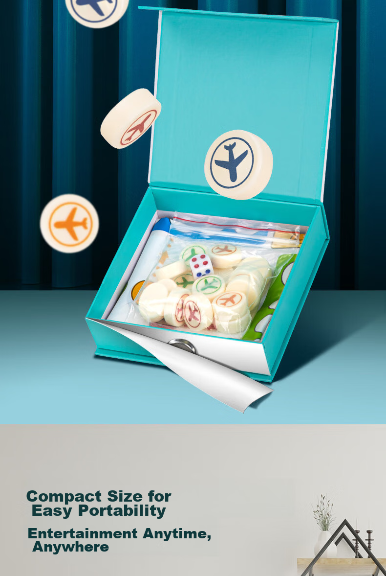 Deli Ludo Set, Portable Folding Board, Children's And Student Gift, Educational Board Game, Magnetic Stones, Camping 6