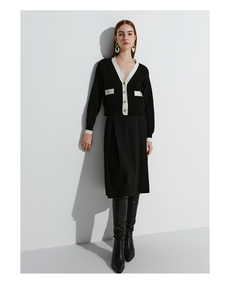 G2000 Warm Autumn Winter Mall Style Wool Blend Tweed Knit Cardigan Black L 5