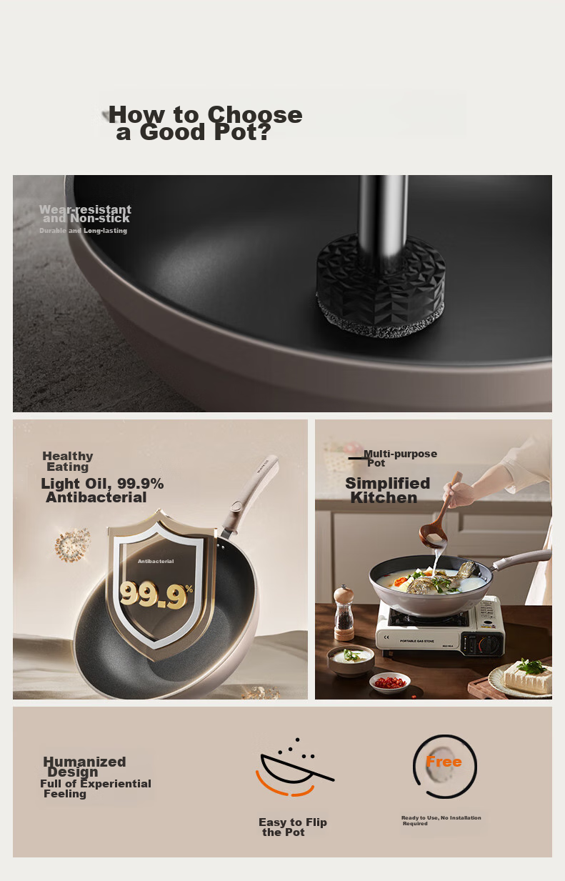 Joyoung Non-Stick Wok, Million-Durability Stir-Fry Pan, Home Cooking Pot, 32cm Compatible with Induction Cookers And Other Cookware 2
