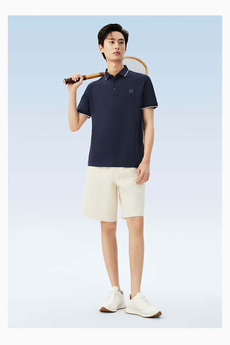 Hodo [Cool Wind Quick-Dry] Men's Polo Shirt, 5A Grade Antibacterial And Mite-Resistant, Contrasting Color Rib Collar Short-Sleeve Men's Polo Shirt 27