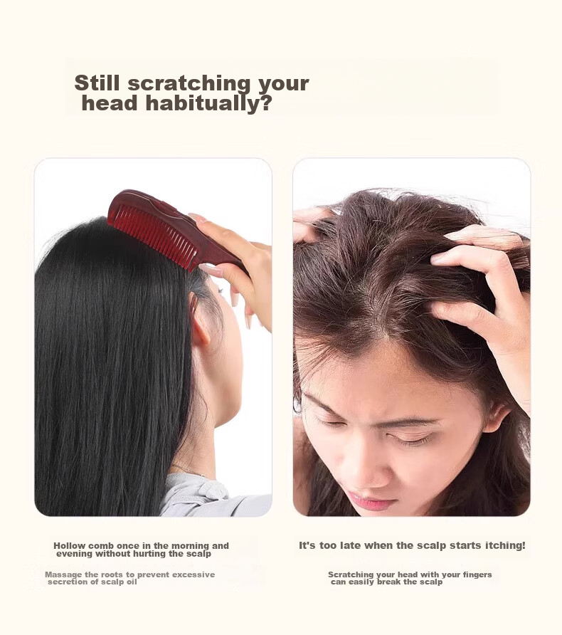 Jiashigao Hollow Comb for Oil Control And Energy, Dandruff Removal, Meridian Massage, Men's And Women's No-Rinse Cleansing And Volumizing Tool 9