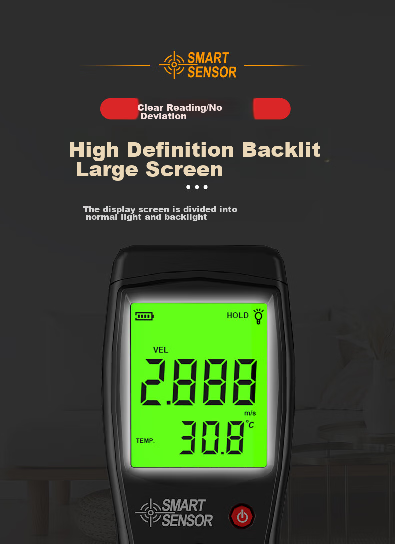 Xima AS8336 Anemometer, Handheld Digital Wind Speed Meter, Wind Speed Measuring Instrument 9