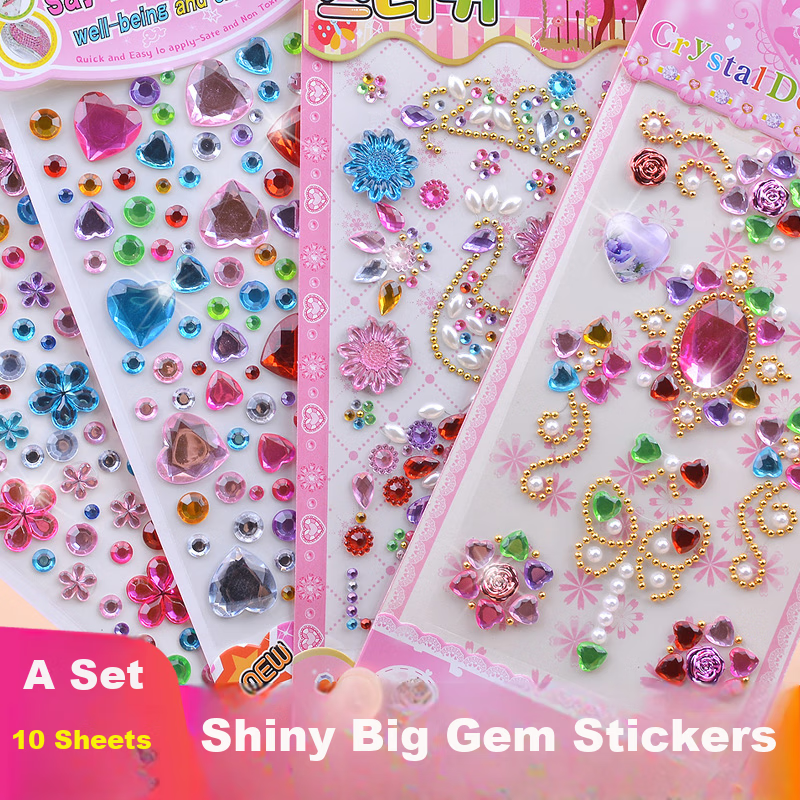 Xubeile Children's Toys, Girls' DIY Princess Diamond Stickers, Gemstone Stickers, Crystal, Toddler Rewards, Christmas Gifts, Large