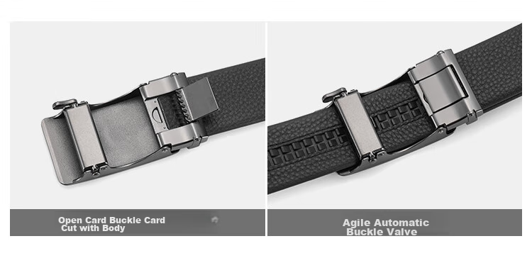 Goldlion Men's Leather Belt with Automatic Buckle, Fashionable Business Trouser Belt Gift Box, Birthday Present 13