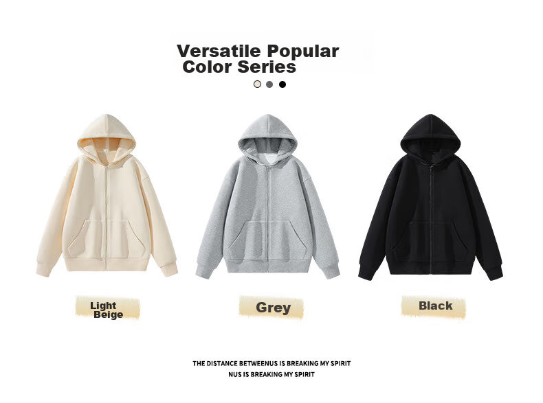 Jeanswest Men's Autumn Jacket, 320G Heavy Cotton, American Trendy Brand, Zipper Cardigan Coat, Loose Casual Outerwear for Me 3