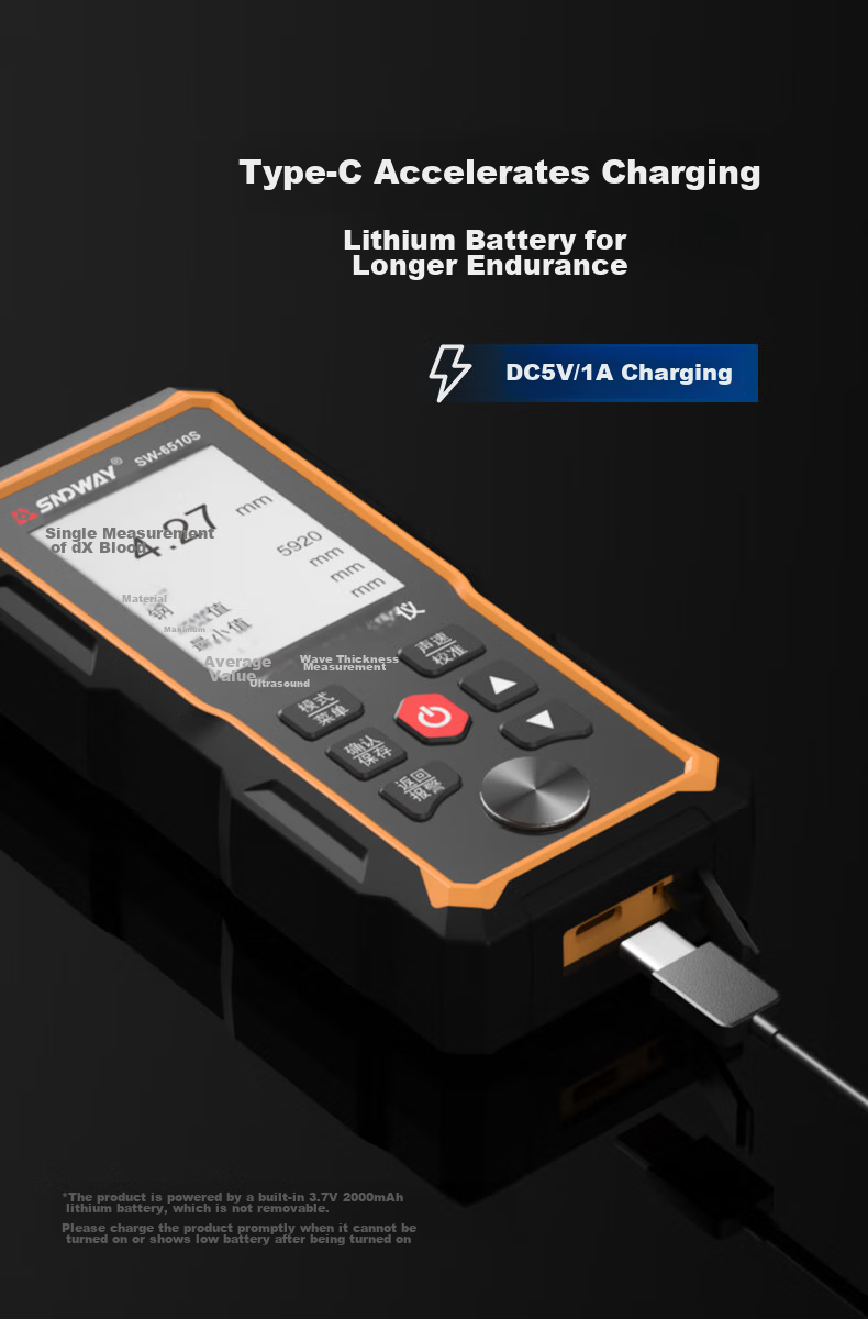 SNDWAY High-Precision Ultrasonic Thickness Gauge for Iron, Aluminum, Copper, Glass, Plastic, Ceramic, Metal And Steel Plate SW-JG6510 17