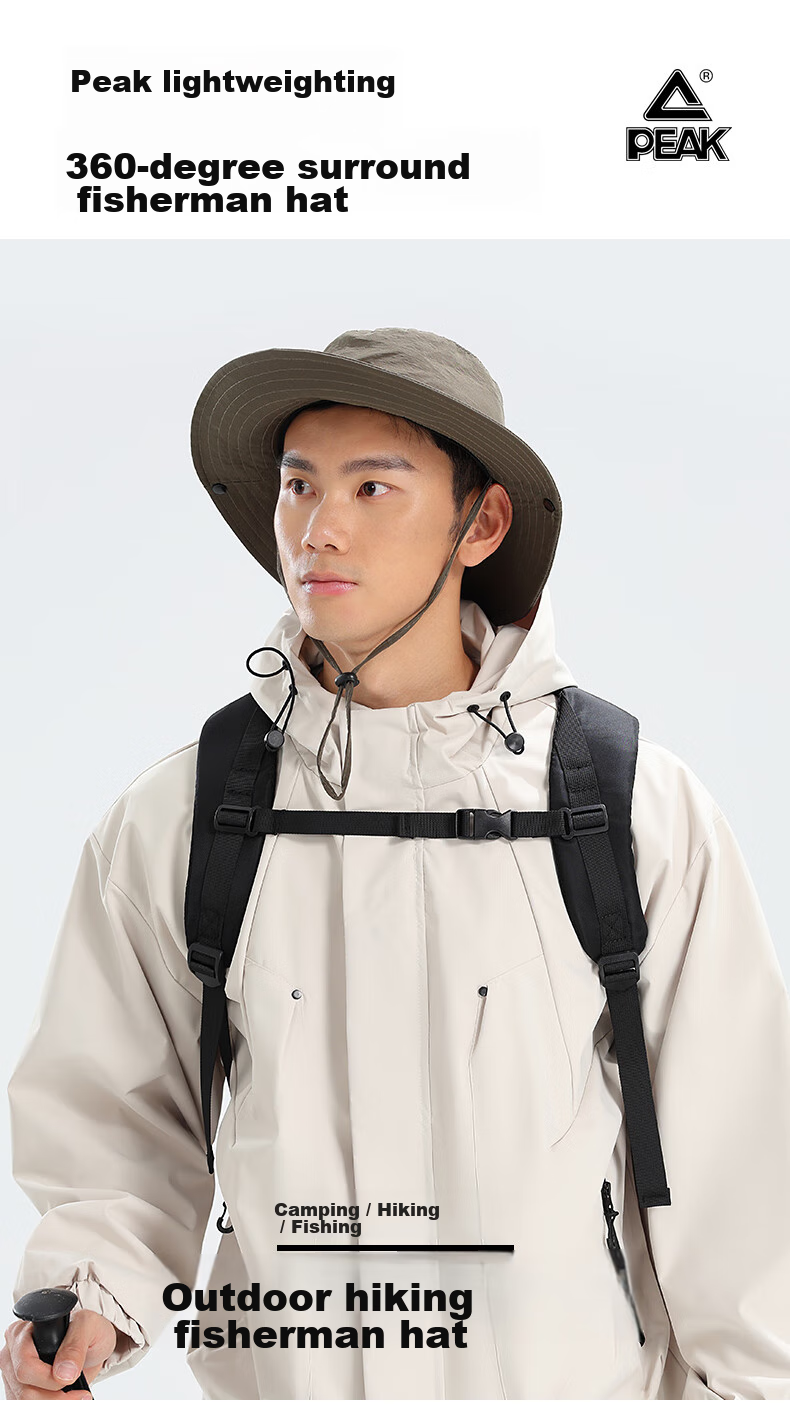Pike Fishing Hat for Men And Women, Summer Lightweight Large Size Sun Protection Face-Covering Wide Brim Hat, Dark Gray 1