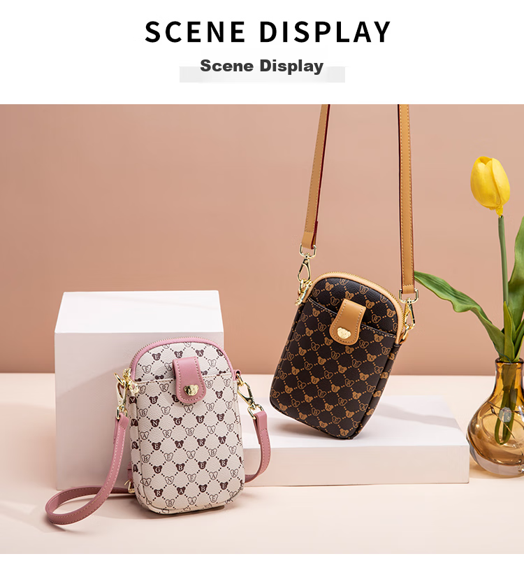 Bear Affection Women's Fashion Versatile Crossbody Bag 6.5-Inch Phone Shoulder Bag Trendy Valentine's Day New Year Gift 19