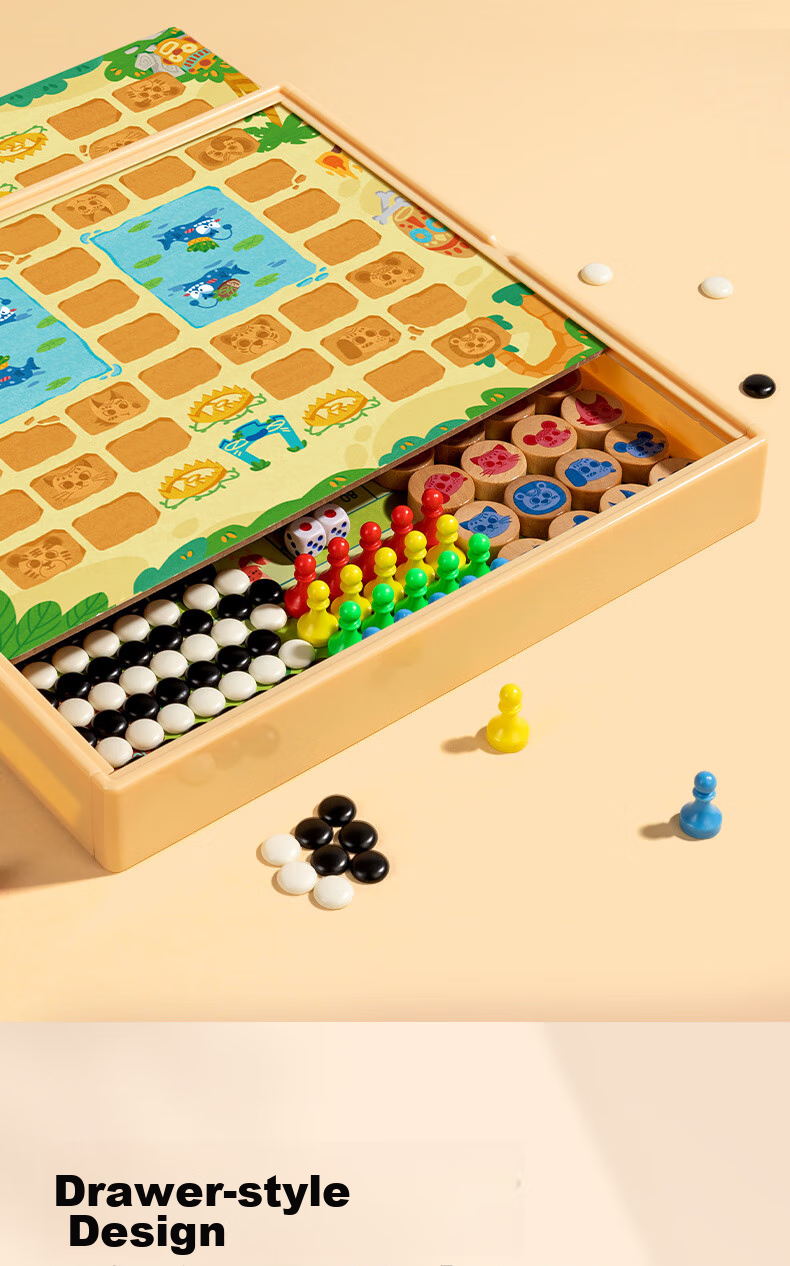 Deli Six-In Children's Game Set: Go, Chess, Checkers, Ludo, Battle Chess, Board Games, Camping Gift 6