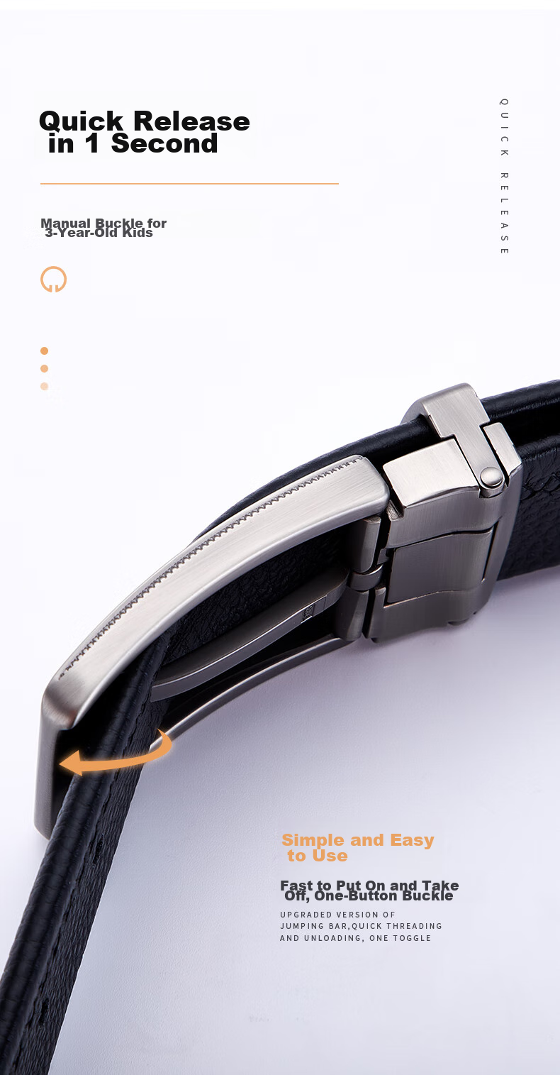 GUSKI Brand Men's Leather Belt with Pin Buckle, Gift Box, Casual Trouser Belt, Birthday Gift for Boyfriend Or Husband 8