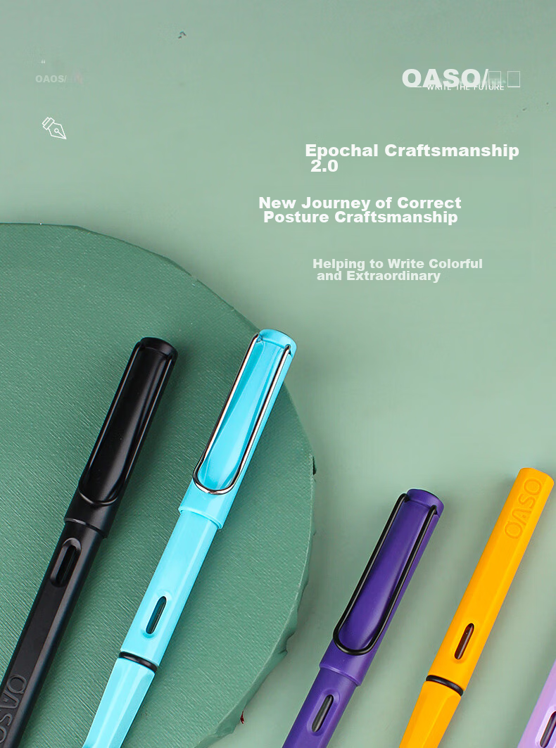 OASO [Back to School Essential] OASO Return Capsule Ink Blue Ink Iridium Nib EF Fountain Pen Automatic Ink-Absorbing Posture-Correcting Student Fountain Pe 1