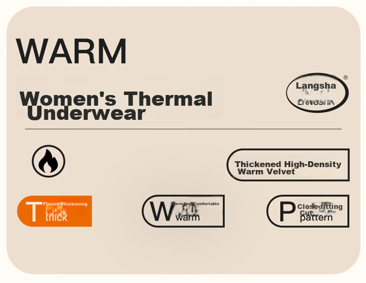 LangSha Lambswool Thermal Underwear for Women, Thickened Fleece-Lined Base Layer Top And Bottom Set for Autumn And Winter, Black 1