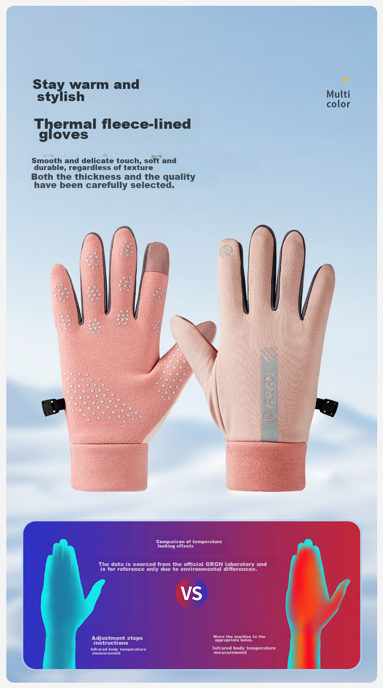 GRGN Women's Gloves for Winter, Warm Ladies' Knitted Gloves, Cold-Proof Touchscreen Gloves for Cycling And Riding [Gift Box Set] 3