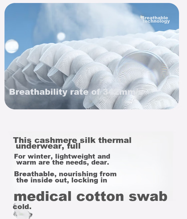 MiiOW New Thermal Underwear for Women with Chest Pads, Warm Base Layer, Contains Cashmere And Silk, Long Sleeve, Pink, XL 19