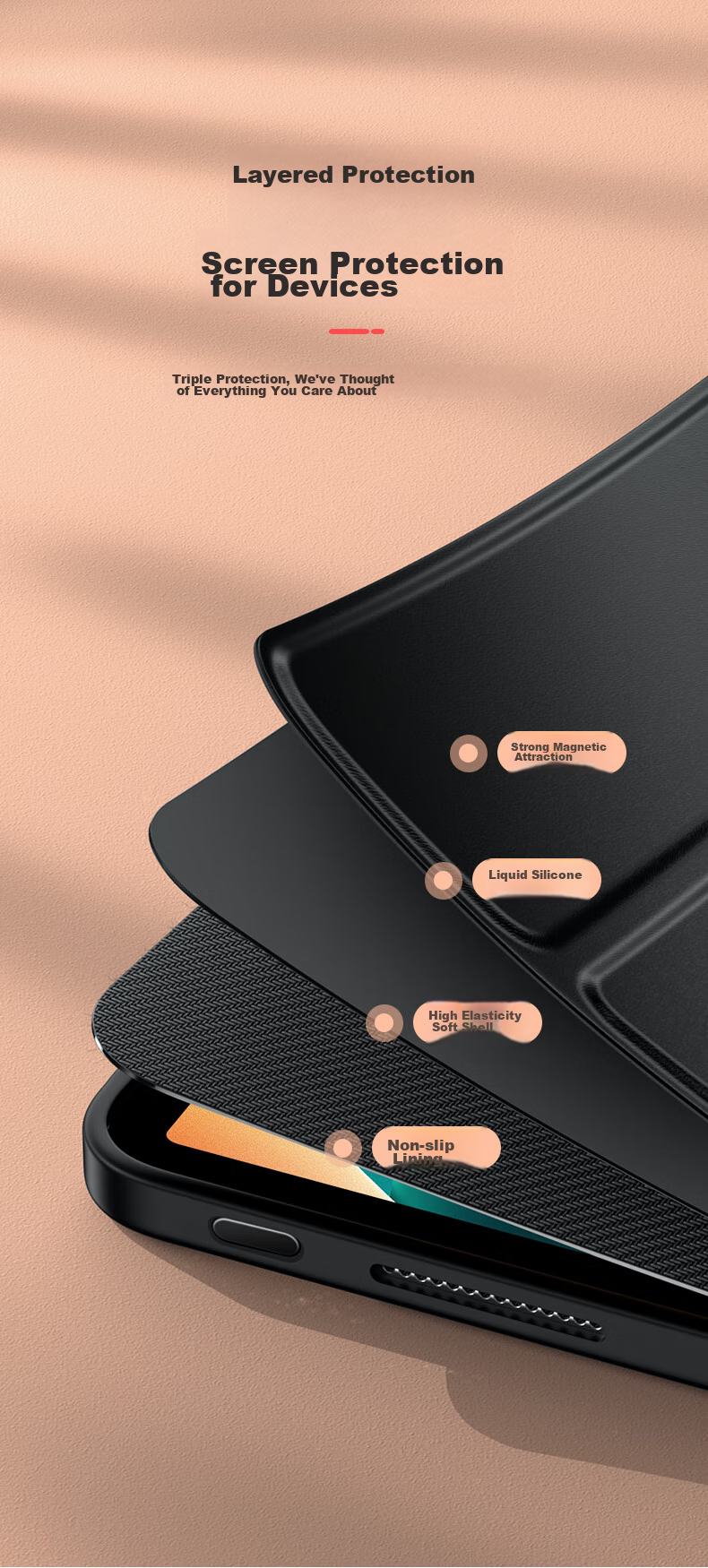 BIAZE Compatible with 2023 Xiaomi Pad 6 MAX Protective Case, 14-Inch Xiaomi Tablet Cover, Smart Sleep Waking Four-Sided Full Protection Back Shell, PB478-Lavender 5