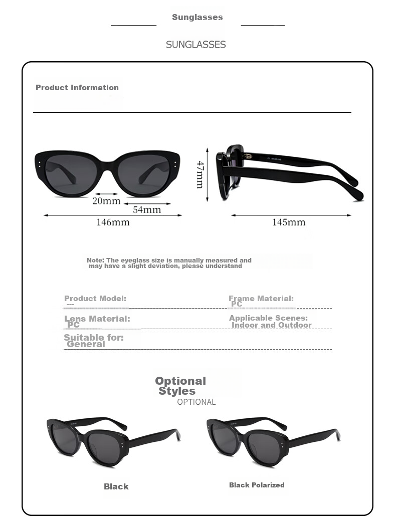 LOVECRAFT Black Vertical Stud Sunglasses for Women, Retro Narrow White Frame, High-End New Style UV Protection Sunglasses 2
