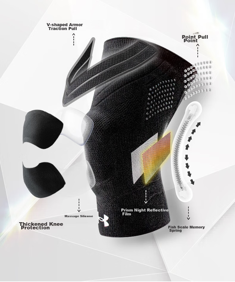 Under Armour Knee Brace for Sports, Running, Warmth, Arthritis, Meniscus, Medical-Grade, Basketball, Badminton, Black, Size M 3
