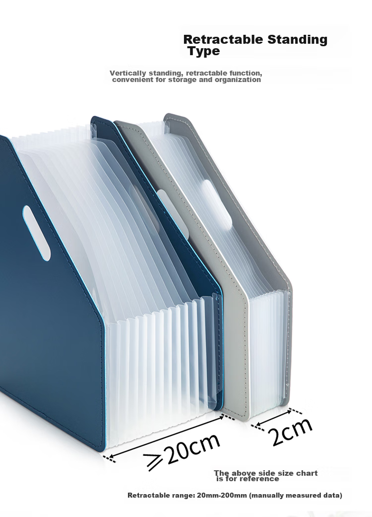 Deli 13-Compartment A4 Vertical Large-Capacity Accordion File Folder, Multi-Layer Extendable Document Organizer, Office File Storage Binder for Papers And Receipts, 63952 Dark Blue 3