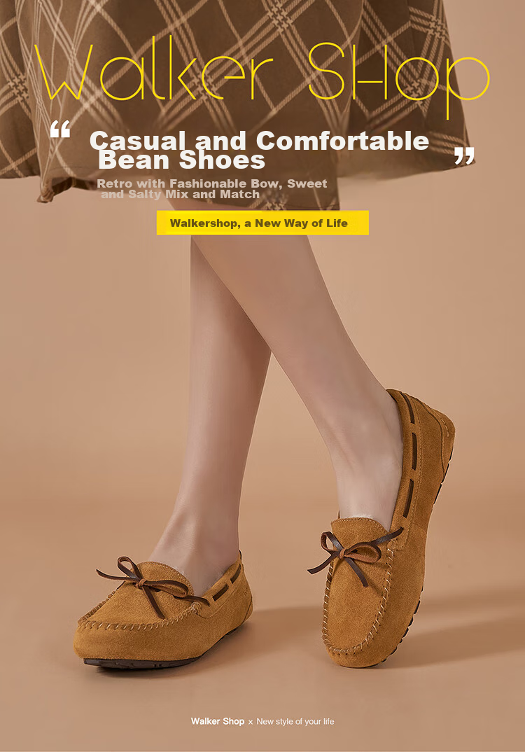 Walker Shop Aokasuo Casual Shoes for Women, Single Shoes, Soft-Soled Loafers for Office, Slip-On Flat Loafers for Women C131016 1