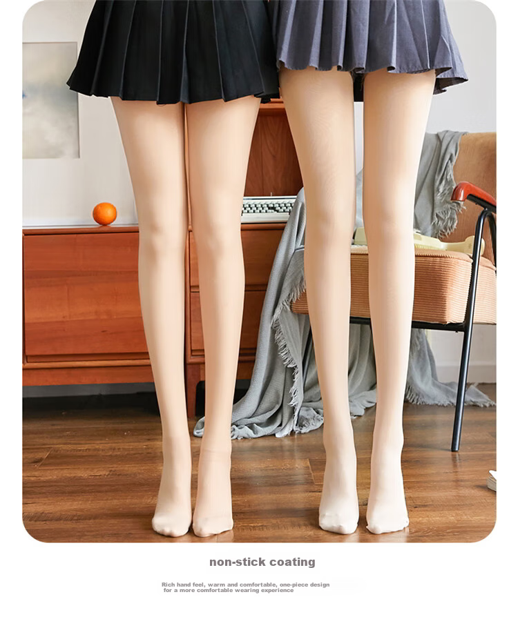 LangSha Women's Leggings for Spring And Summer, Thin Fleece Pantyhose, Slim-Fit, Slimming, Warm, Bare-Leg Effect, Skin Color, Slip-On Style 3