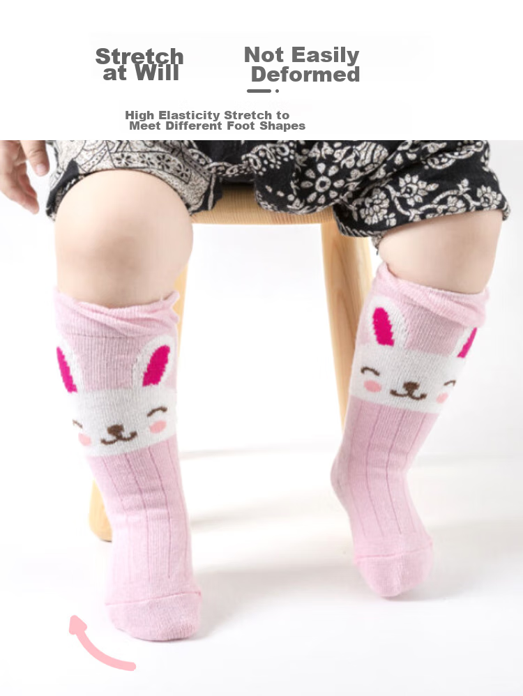 9I9 Baby Socks, Spring Autumn Winter Mid-Calf Socks, Non-Slip Newborn Children's Floor Socks, Loose Top, 3 Pairs, 0-1 Year Old, A371 11