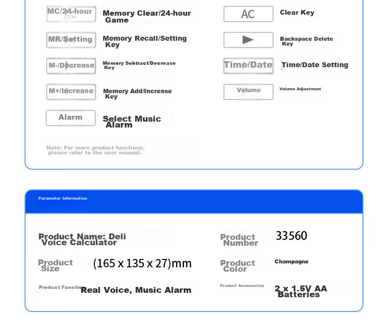 Deli Large Gold Panel Voice Calculator, Student/Finance Office Use, 12-Digit Display with Real Voice Calculation, Office Stationery Supplies, Large Size, 27559 7