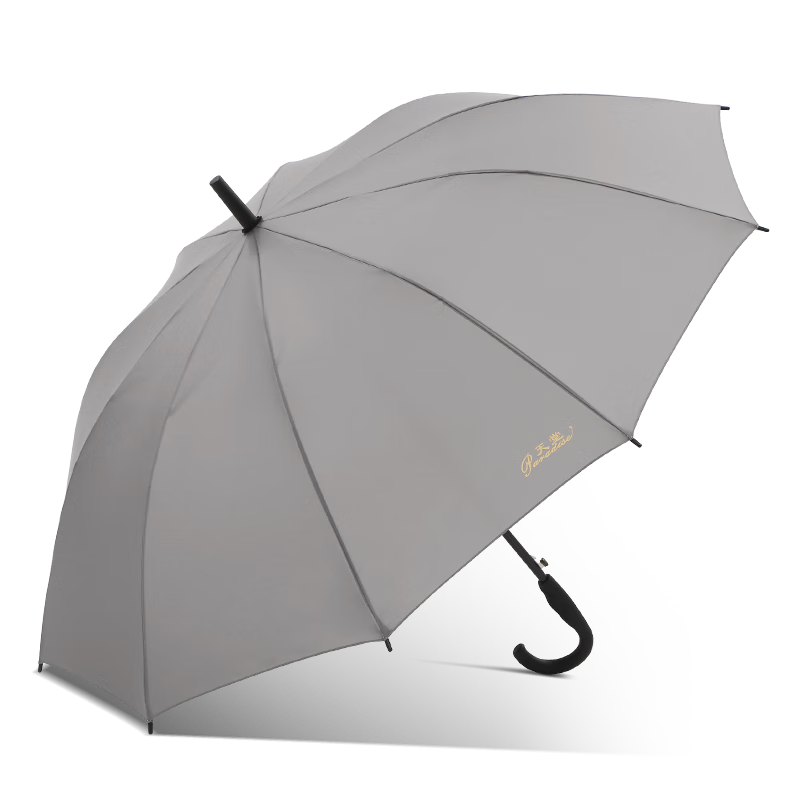Tiantangshan Large Umbrella with Long Handle, Semi-Automatic Extra-Large 10-Rib Reinforced Business Umbrella, Sky Gray