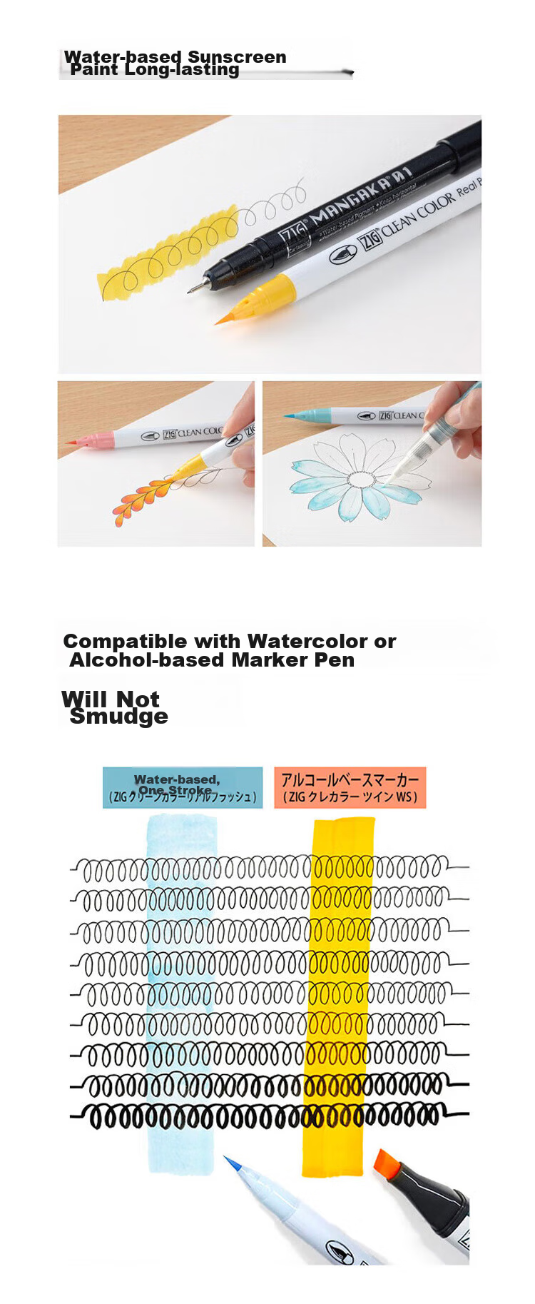 KURETAKE Line Pen, Comic Needle Tip Pen, Hand-Drawn Sketching Design Outlining Waterproof Comic-Specific Brush, Art-Specific Watercolor Anime Drawing Pen, Black CNM-08 4