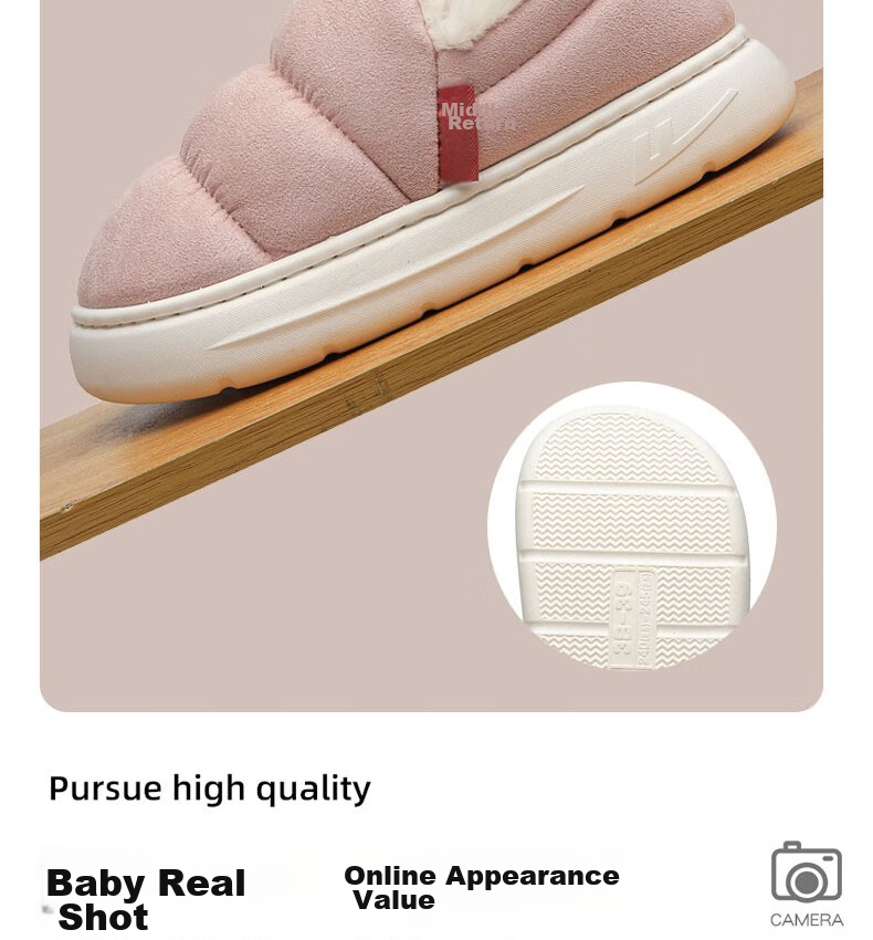 Huili Cotton Slippers with Cotton Lining, Warm And Thick, Suitable for Indoor And Outdoor Wear, Non-Slip, HL0795, Pink, Size 38-39 13