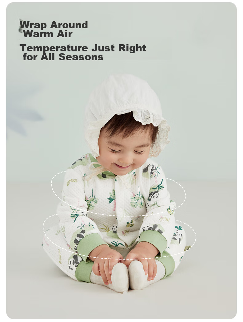 WELLBER Baby Romper for Boys And Girls, Infant Onesie Bodysuit Newborn Coverall Spring 2025 Panda 73cm 5