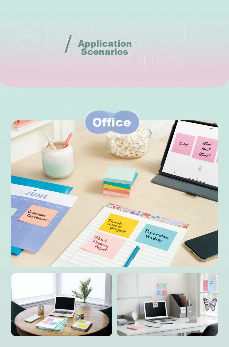 3M Sticky Notes, Memo Pads/Note Paper/Notepad, Office Supplies, School Supplies Stationery, Dureader Fun Series Blue Earth 5 Colors 654-5SST R4 15