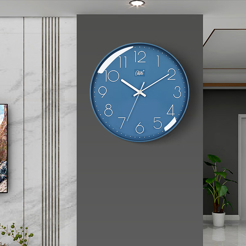 Настенные часы Compas Radio-Controlled Clock с радиосинхронизацией, синие, 35 см