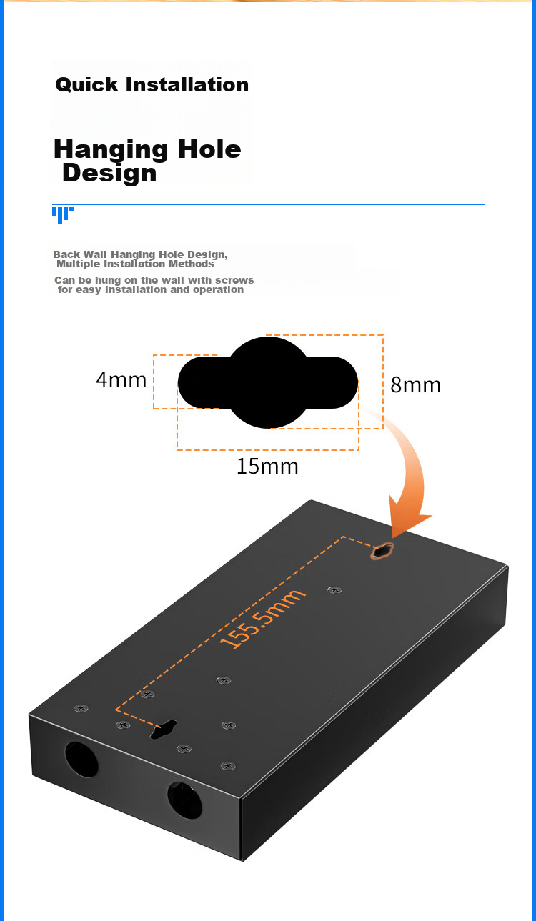 HAILE 4-Port Fiber Optic Terminal Box Empty Box, Pigtail Box, Fiber Optic Fusion Splice Box, Fiber Optic Patch Panel, Universal Flange Style for SC/FC/LC, P1-4 8
