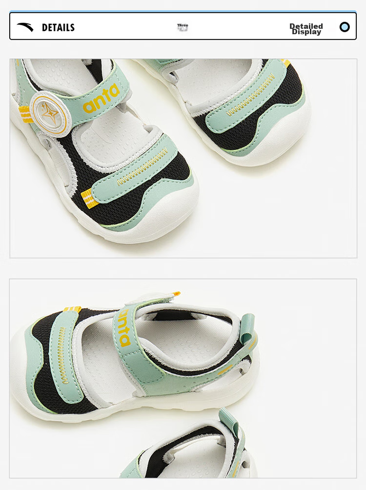 Anta Kids Boys Infant 2026 Summer Breathable Lightweight Octopus Beach Sandals A12620035 22