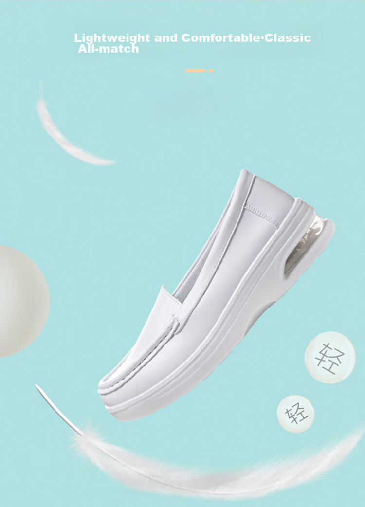 Warrior Casual Shoes for Women, Solid Color Nurse Shoes, Versatile White Sneakers, Women's Flat Shoes WLY(JS)-0024 White 37 8