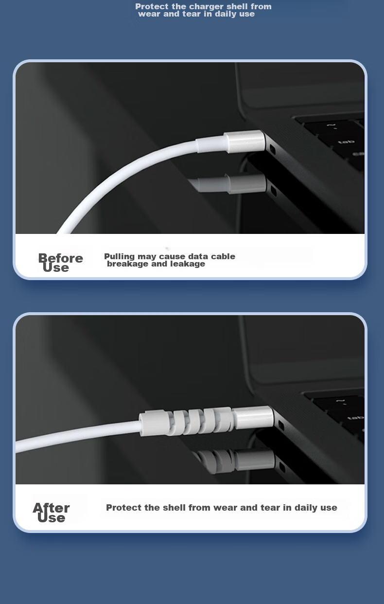 Mryc Apple Laptop Charger Protective Case, MacBook Air/Pro Notebook Power Adapter Cover, Data Cable Storage Winder [45W/70W] 4
