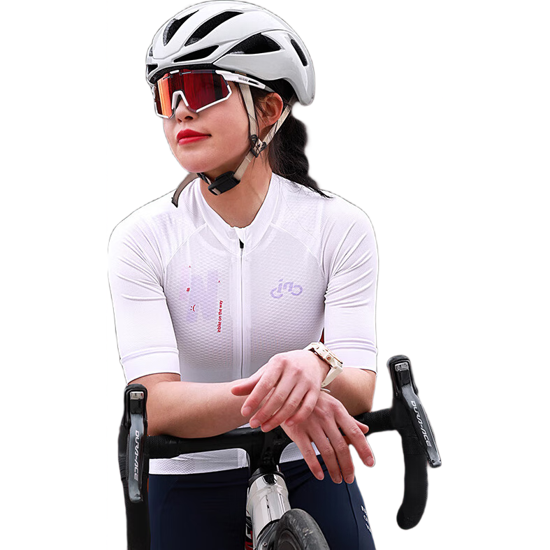 INBIKE Summer Breathable Cycling Jersey Short Sleeve Bicycle Top for Road And Mountain Bike, Men's And Women's Cycling Gear, White Rabbit, Size L