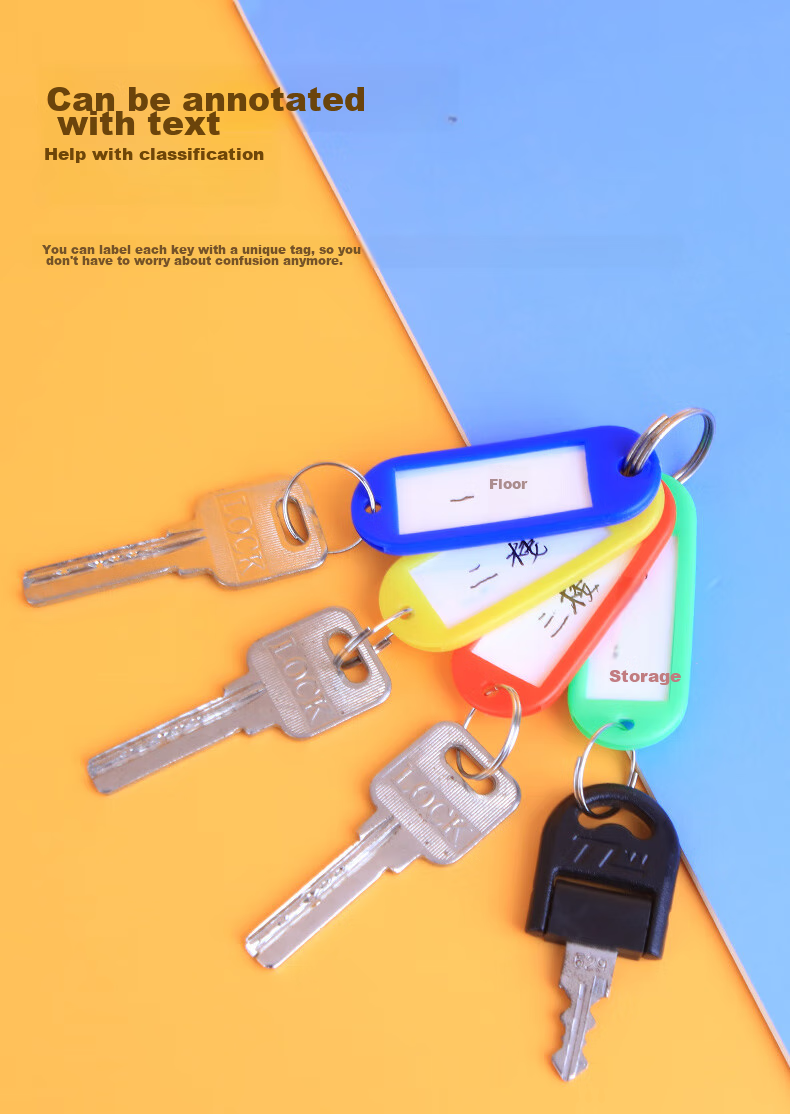 Youbili Key Tags, Thickened Handheld Key Number Tags for Classification Management, Key Rings for Hotels And Landlords, Large Key Pendants, 50 Pieces/Tube, 8201 Yellow 6