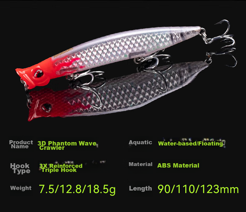 Guowangliya, Yingyingbao, Surface Swimming Lure, Artificial Bait for Freshwater Bass, Bionic Imitation Lure 10