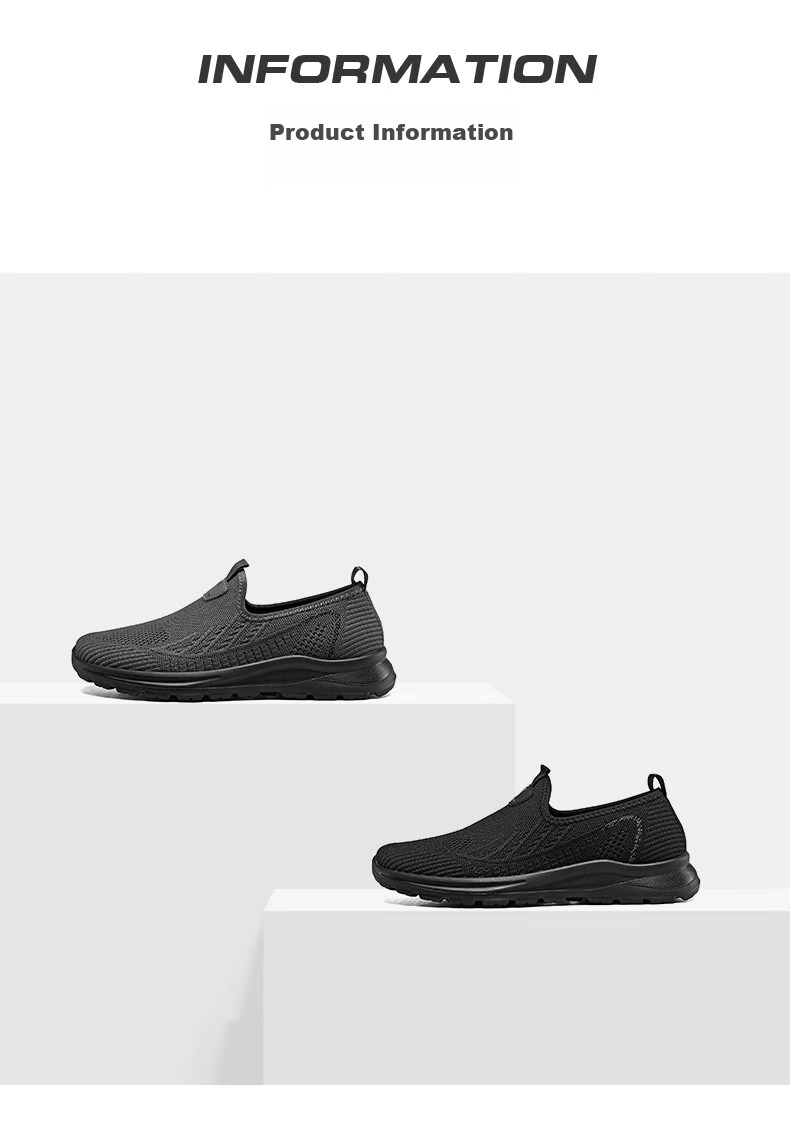 Yierkang Men's Shoes, Sports Casual Breathable Outdoor Running Coconut Shoes, Flyknit Soft-Soled Shoes, 96042W, Black, Size 39 7
