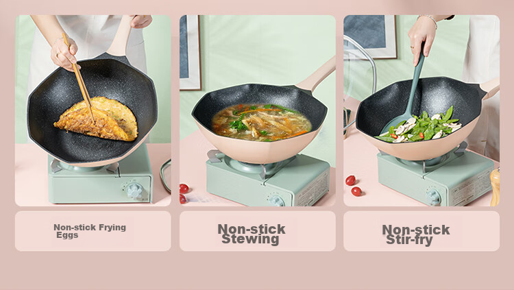 Debo [Douyin Trending] Non-Stick Wok with Titanium Coating, Versatile Frying And Stir-Frying Pan for Home Use, 32cm 4